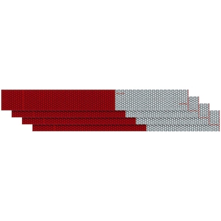 Peterson Light Reflective 18 Length x 2 Width Strips Red White 465-4K